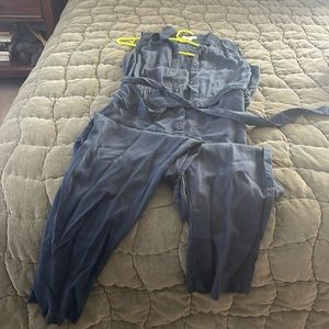 Women’s navy button jumpsuit